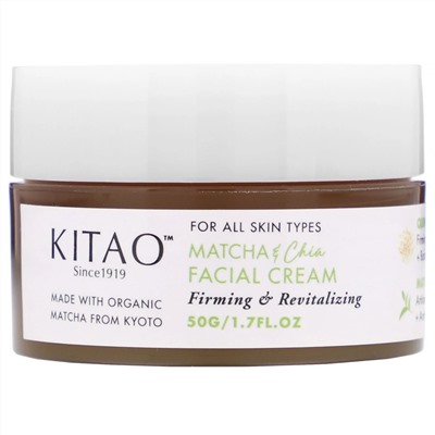 Kitao, Matcha & Chia, Facial Cream, 1.7 fl oz (50 g)