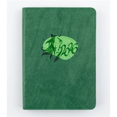 Ежедневник 2026 г. А6+ 352 стр. "ТУРИН" зеленый+салатовый 310137 Alpha-Trend