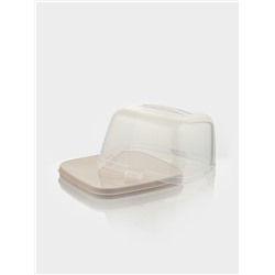 Тортовница с крышкой Альтернатива, 28.5×28.5×17.5 см, пластик, бежевая