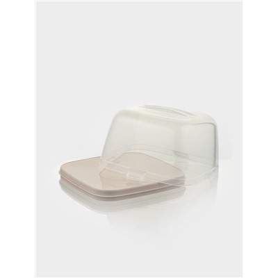 Тортовница с крышкой Альтернатива, 28.5×28.5×17.5 см, пластик, бежевая