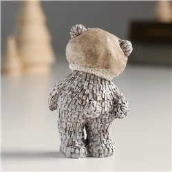 Фигурка полистоун «Мишка в шапке; колпаке, стоит», серый, 4×3×7 см, МИКС