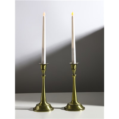 Металлический подсвечник на 1 свечу «Сканди», набор 2 шт., бронза, 24.5×10×10 см