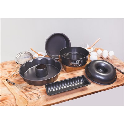 Форма для выпечки «Жаклин. Немецкий кекс», 28×5.5 см, антипригарное покрытие, чёрная