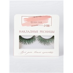 Ресницы накладные «Сияй», с блёстками, 14 мм, без клея, зелёные