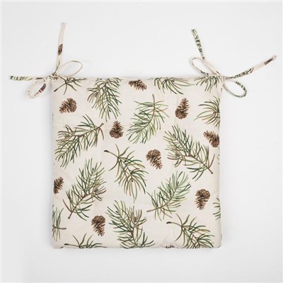 Подушка на стул новогодняя «Этель» Christmas tree, 42×42 см, бежевая