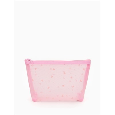 Косметичка женская Little love, с рисунком, на молнии, розовая