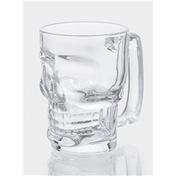 Пивная кружка «Череп. Хэллоуин», 350 мл, стекло, прозрачная