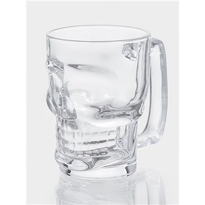 Пивная кружка «Череп. Хэллоуин», 350 мл, стекло, прозрачная