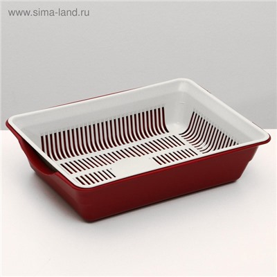 Туалет для кошек, 36×25×9 см, глубокий, с сеткой, пластик, цвет МИКС