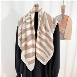 Платок шелковый на голову и шею весенний, мультицвет