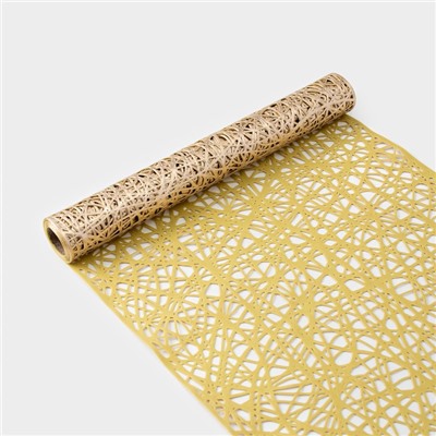 Дорожка на стол Доляна «Паутинка», 30×150 см, золотая