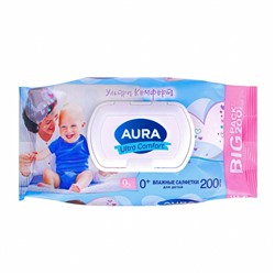 Влажные салфетки Aura Ultra Comfort, для детей, 200 шт.
