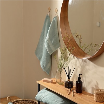 Полотенце махровое SL HOME: Classic «Аззура», 50×90 см, хлопок 100%, бирюзовое
