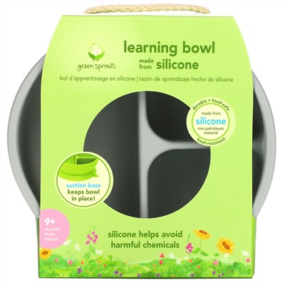 Green Sprouts, Learning Bowl, 9+ Months, Gray, 1 Bowl