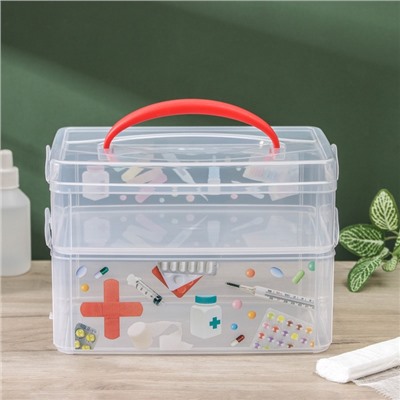 УЦЕНКА Коробка для хранения "multi box" 2 секции, 245х160х165 мм МИКС