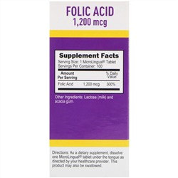 Superior Source, Folic Acid, 1,200 mcg, 100 Tablets