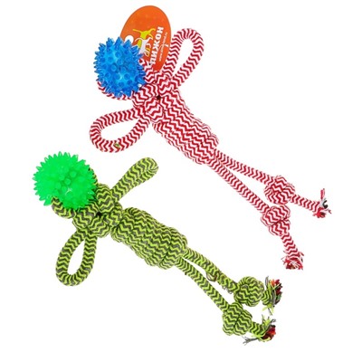 Игрушка канатная «Человечек» с мячиком, 75 г, до 24 см, цвет МИКС