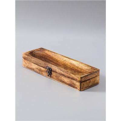 УЦЕНКА Подставка под благовония с хранением «Футляр», 31×10×5.5 см, дерево шишам