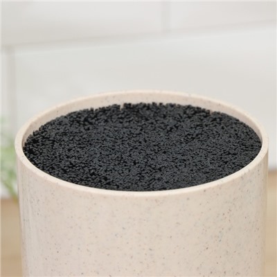 Подставка для ножей с наполнителем Доляна «Нежность», 22×11 см, цвет бежевый