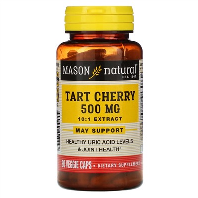 Mason Natural, вишня, 500 мг, 90 растительных капсул