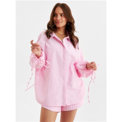 Костюм женский (рубашка, шорты) MINAKU: Casual Collection, розовый, размер 46
