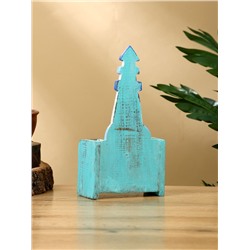 Календарь настольный «Маяк», 11×5×19 см, дерево, бирюзово-синий