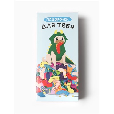 Носки женские новогодние набор 5 пар KAFTAN «Подарочек для тебя», размер 36-39 (23-25 см)