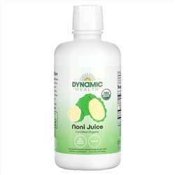 Dynamic Health  Laboratories, Сертифицированный 100% сок органического нони, 946 мл (32 жидк. унции)