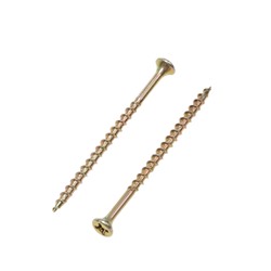 Саморез по дереву 3.9×64(65) мм, крупная резьба, желтый цинк, в упаковке 10 кг