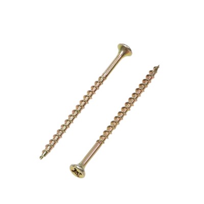 Саморез по дереву 3.9×64(65) мм, крупная резьба, желтый цинк, в упаковке 10 кг