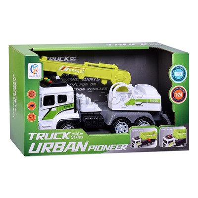 Машина "Грузовик с вышкой" на батарейках, в коробке