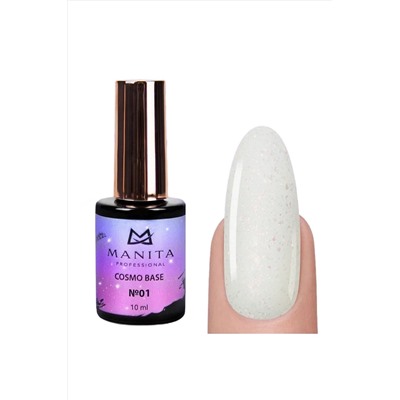 Manita Professional База для ногтей камуфлирующая с блестками №01 / Cosmo Base, 10 мл KRISTALLER, 1112813