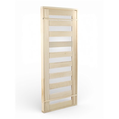 Дверь для бани и сауны «Зебра», коробка 170×70 см, деревянная, стекло 4 мм