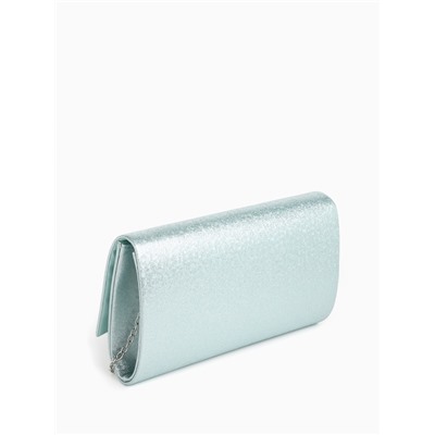 Сумка-клатч женская вечерняя на магните, на цепочке, мерцающая, голубая