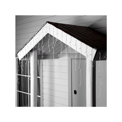 УЦЕНКА Гирлянда «Бахрома», 3×0.9 м, IP44, УМС, белая нить, 160 LED, мерцание белым, 220 В, свечение тёплое белое