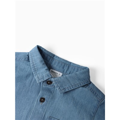 Рубашка джинсовая Крошка Я, рост 74-80 см, голубая