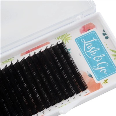 Lash&Go Ресницы на ленте 16 линий 10 мм, D, 0,07 мм, черный 12611