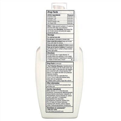 Eucerin, Увлажняющий лосьон для лица, ежедневная защита, защита от солнца SPF 30, без запаха, 4 жидкие унции (118 мл)