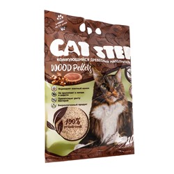 Наполнитель комкующийся растительный Wood Pellets, 10 л, CAT STEP