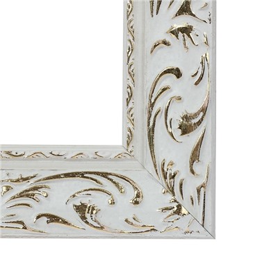 Рама для картин (зеркал) 20×20×4 см, дерево «Версаль», бело-золотая