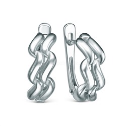 Серьги из серебра родированные - Волны С5176р