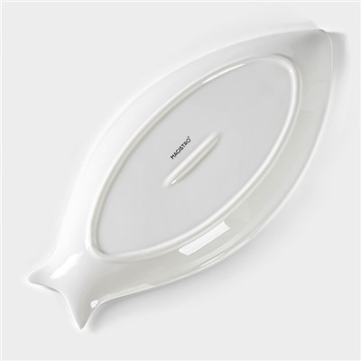 Блюдо Magistro «Рыбка», 35×16.5×3 см, фарфор, белое