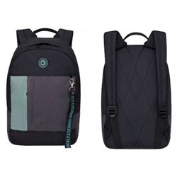 Рюкзак молодежный RXL-327-3/2 черный-мятный 24х37,5х12 см GRIZZLY