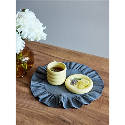 Набор салфеток «Этель», 36×36 см - 2 шт., серый, лён 48%, хлопок 52%, 206 г/м²