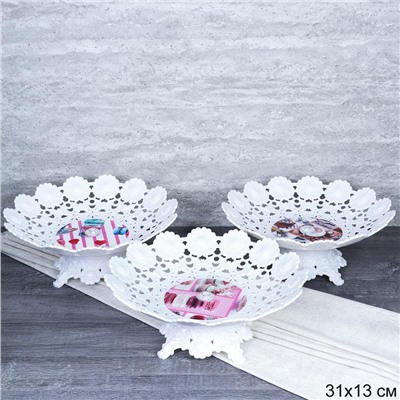 Ваза для фруктов на ножке 31 см h=13 см / GT-34183-503 /уп 60/_