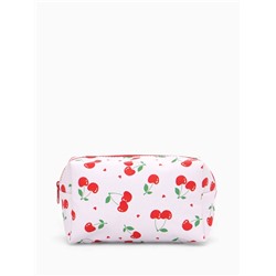 Косметичка женская «Вишенки», на молнии, с рисунком, белая