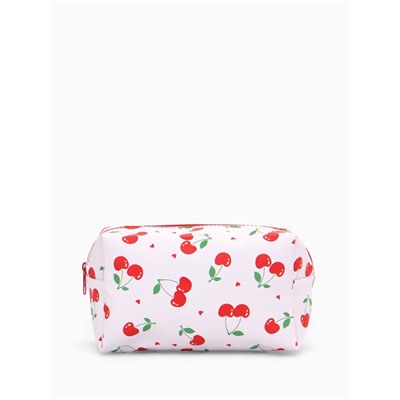 Косметичка женская «Вишенки», на молнии, с рисунком, белая