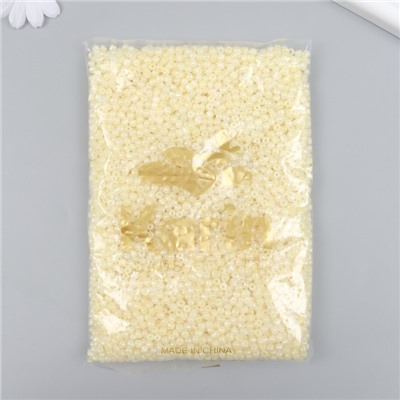 Бисер стекло 6/0 «Бледно-жёлтый», перламутр, 450 г