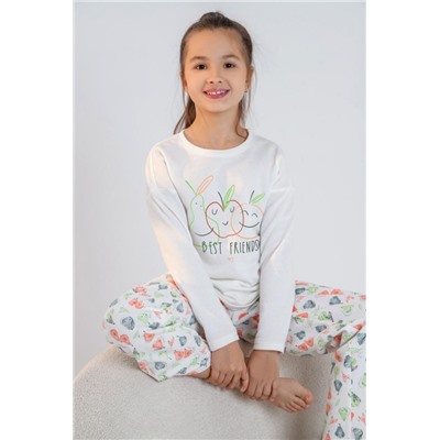 Пижама для девочки Дрема-4 (Молочный)