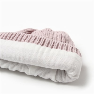 Шапка детская «Крошка Я», размер 44-46 см, пудровая